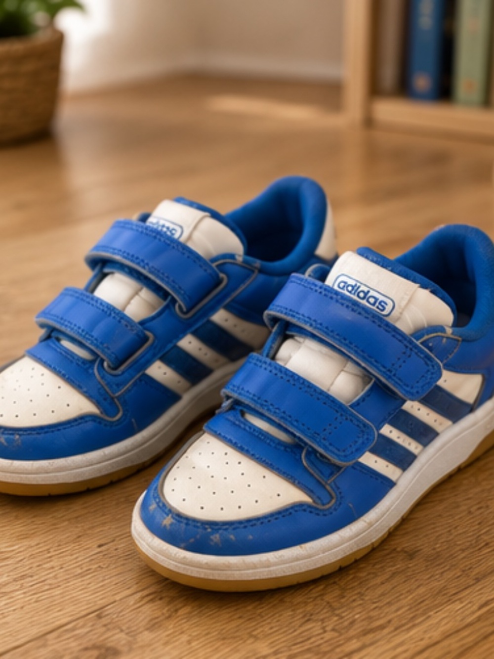 Adidas Blue & White Velcro Sneakers Toddler Size 9K